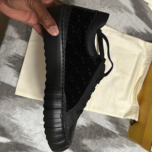 Fendi size 10 leather and suede black sneakers never been worn.